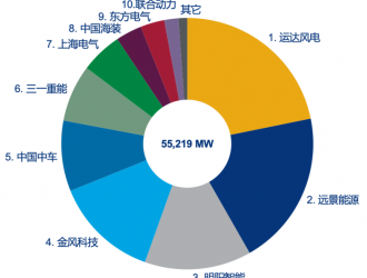 2021年度中国风电市场风机订单量排名