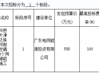 广东电网4个用户侧储能项目招标