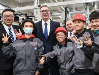 塞尔维亚总统武契奇出席敏实集团洛兹尼察工厂开业典礼
