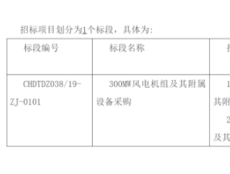 华电2个风电项目机组招标