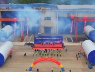 中车兰州机车有限公司首套海上风电塔架成功下线