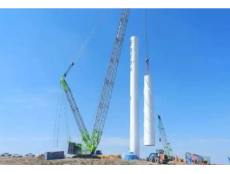 目前国内陆上最大单机风电机组首吊成功